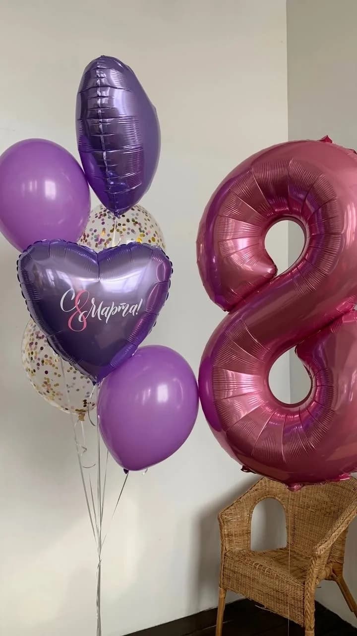 Набор воздушных шаров на 8 Марта №1687