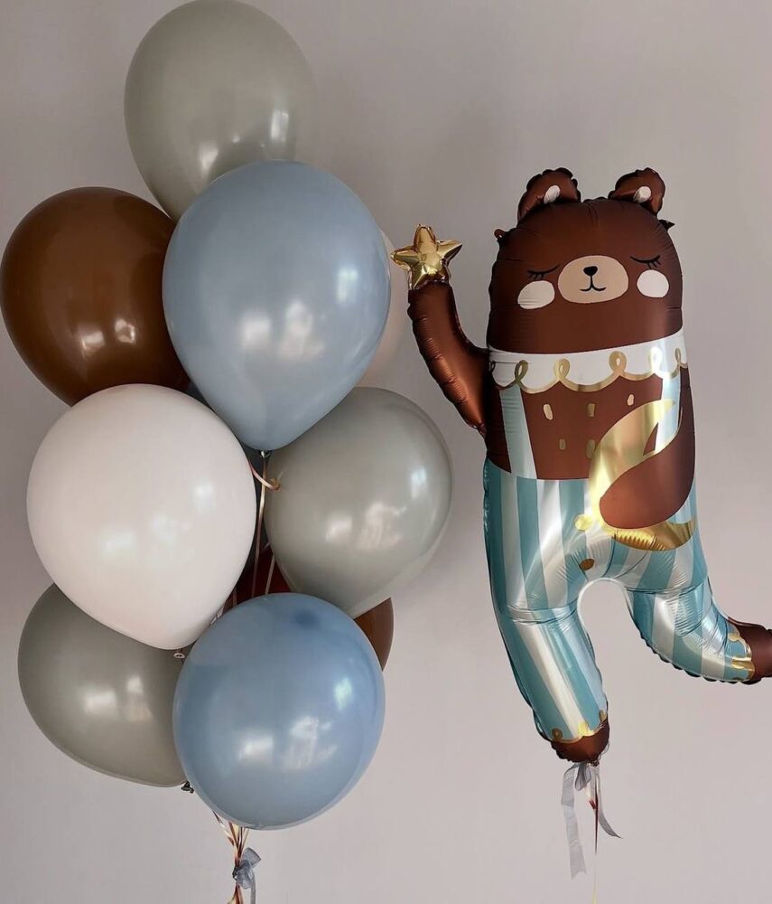 🧸🎈 Набор «Мишка и 10 шаров»
